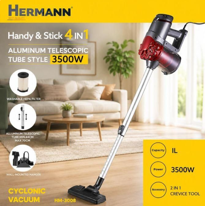 HERMANN Aspirateur 4 En 1 À Main 3500w À Fil